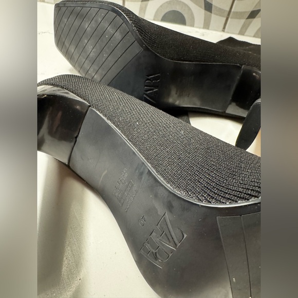 ZARA Black Fabric Sock Boots – Never Worn – Size 40 - Picture 2 of 11